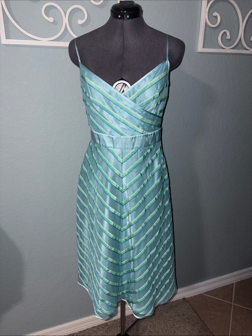 Vintage Y2K Betsey Johnson New York ribbon chevron Dress Sz 6